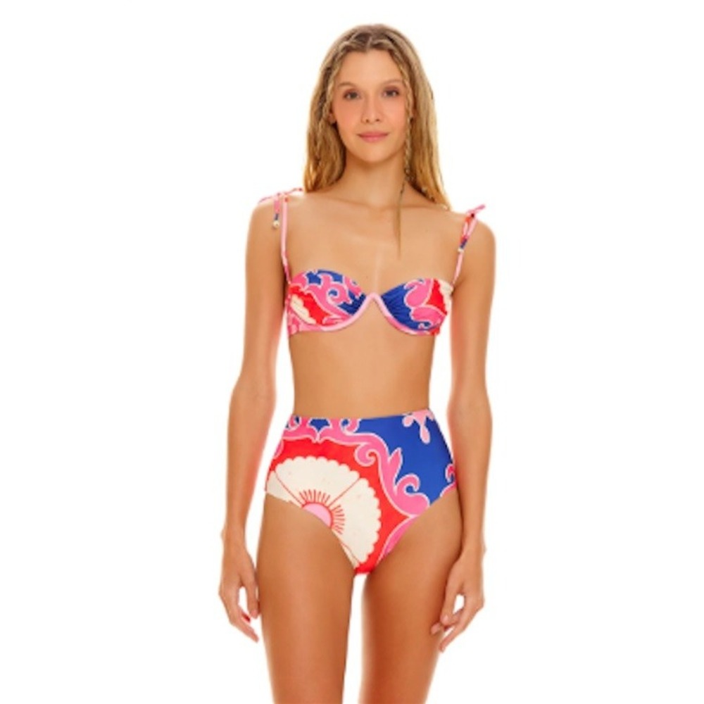 NWOT Agua Bendita S Donna Eames Pink Floral Underwire Bikini Top 125089
